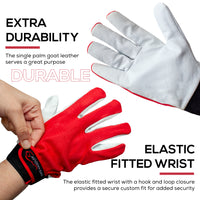 Bison Life Eco-Friendly Assembly Gloves with Secure Loop Closure and Fitted Wrist Design