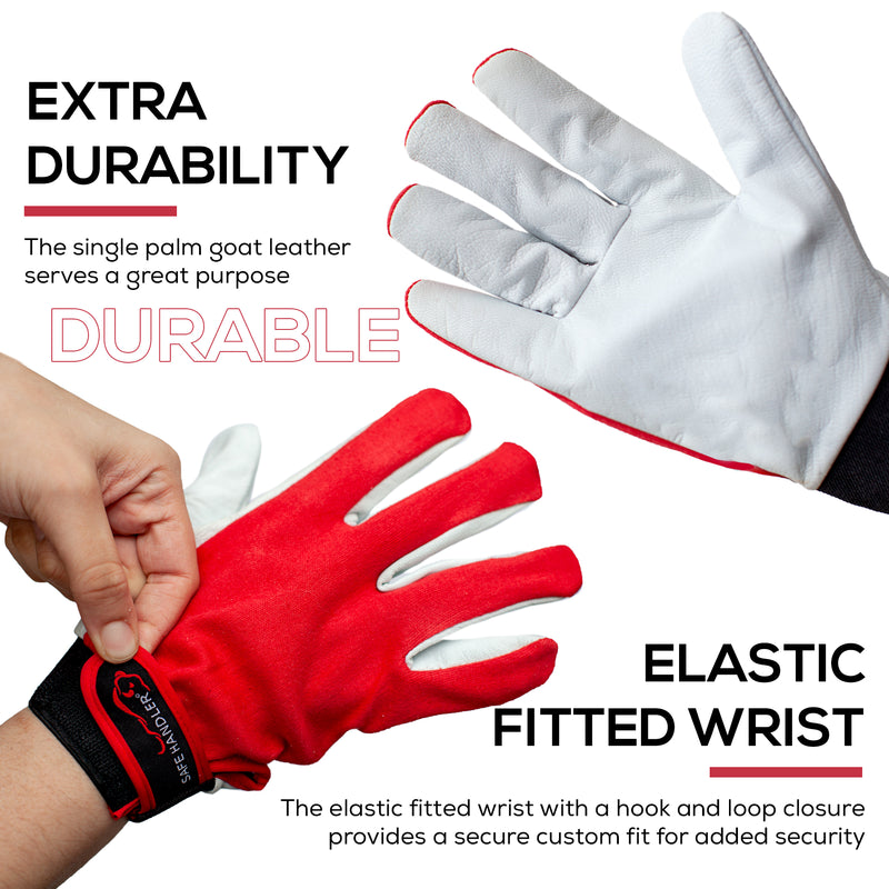 Bison Life Eco-Friendly Assembly Gloves with Secure Loop Closure and Fitted Wrist Design