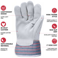 Bison Life General-Purpose Leather Work Gloves – Tough, Heavy-Duty Build for Everyday Use