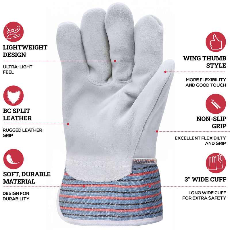 Bison Life General-Purpose Leather Work Gloves – Tough, Heavy-Duty Build for Everyday Use