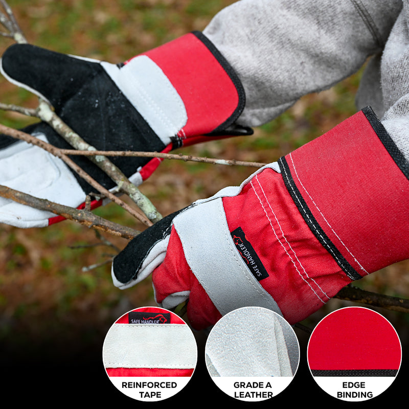 Bison Life Supreme Rigger Gloves, Wide 3" Safety Cuff, Grade A Split Leather, Industrial