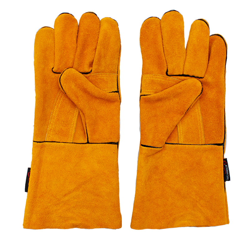 Bison Life Brown Reinforced Welding Leather Gloves, Heat Resistant