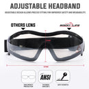 Mirage Safety Glasses with Adjustable Band, Wind Resistant & Anti-Scratch