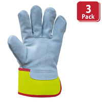 Bison Life Reflect Pro Rigger Gloves, High Visibility, Split Leather