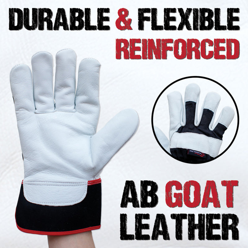 Bison Life XGrip Goat Leather Work Gloves With Knuckle Protection