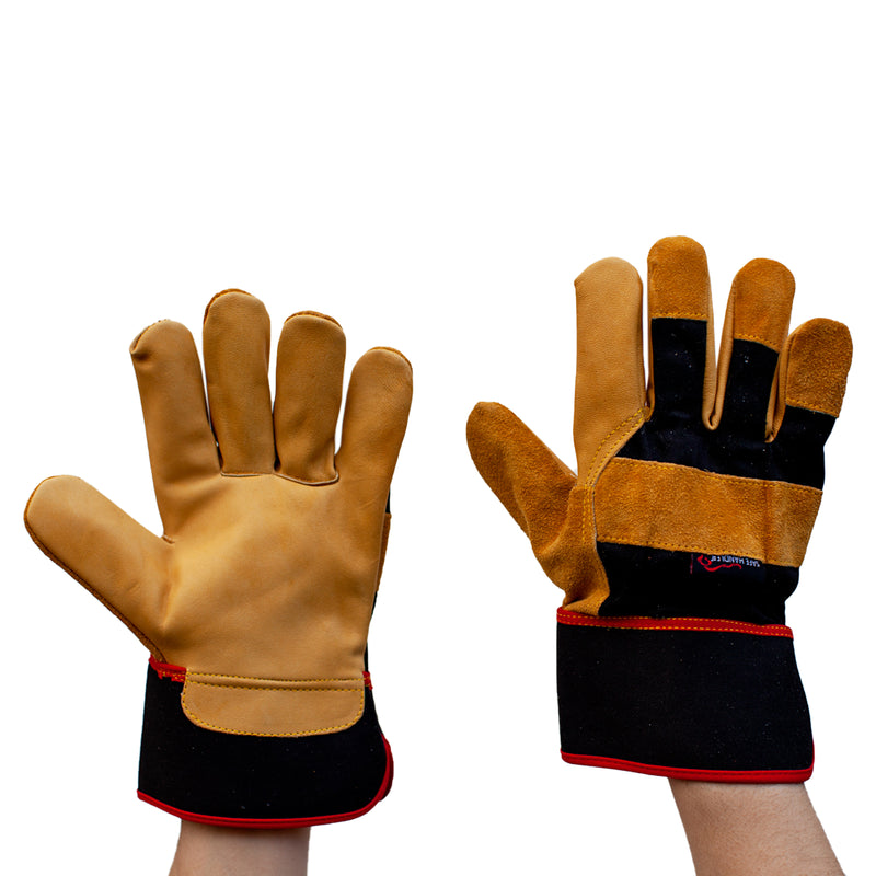 Bison Life XGrip Camel Leather Work Gloves With Knuckle Protection