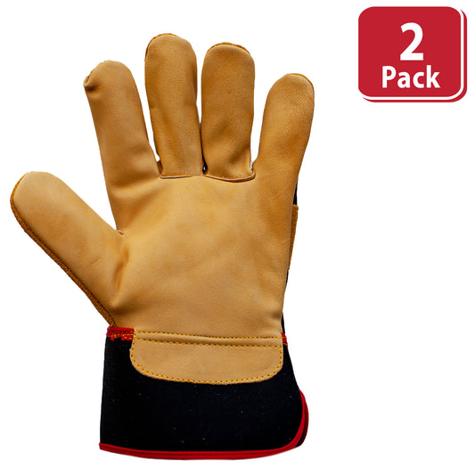 Bison Life XGrip Camel Leather Work Gloves With Knuckle Protection