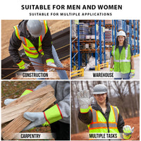 Bison Life Reflect Pro Rigger Gloves, High Visibility, Split Leather