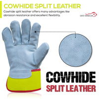 Bison Life Reflect Pro Rigger Gloves, High Visibility, Split Leather