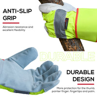 Bison Life Reflect Pro Rigger Gloves, High Visibility, Split Leather