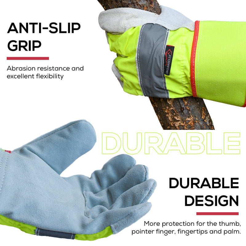 Bison Life Reflect Pro Rigger Gloves, High Visibility, Split Leather