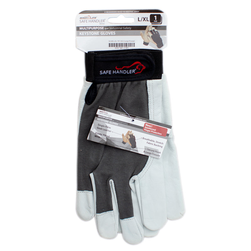 Bison Life Wing Thumb Work Gloves, Goat Leather Reinforced Finger Assembly, Hook & Loop