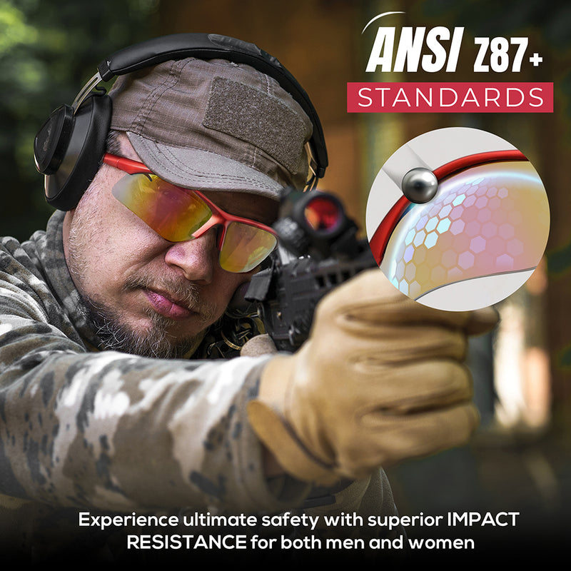 Bison Life Sport MTX  Anti-Fog Safety Glasses, Wraparound Outdoor Sports Eyewear, ANSI Z87.1