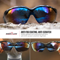 Bison Life HylinePro Black Temple Sport Safety Glasses for Men & Women, ANSI Z87.1