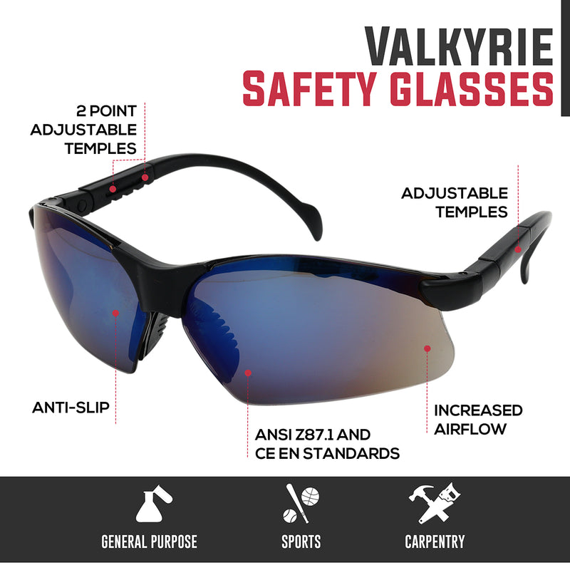 Bison Life Valkyrie Shooting Safety Glasses Kit with 5 Interchangeable Lenses, ANSI Z87.1, 1 Pack