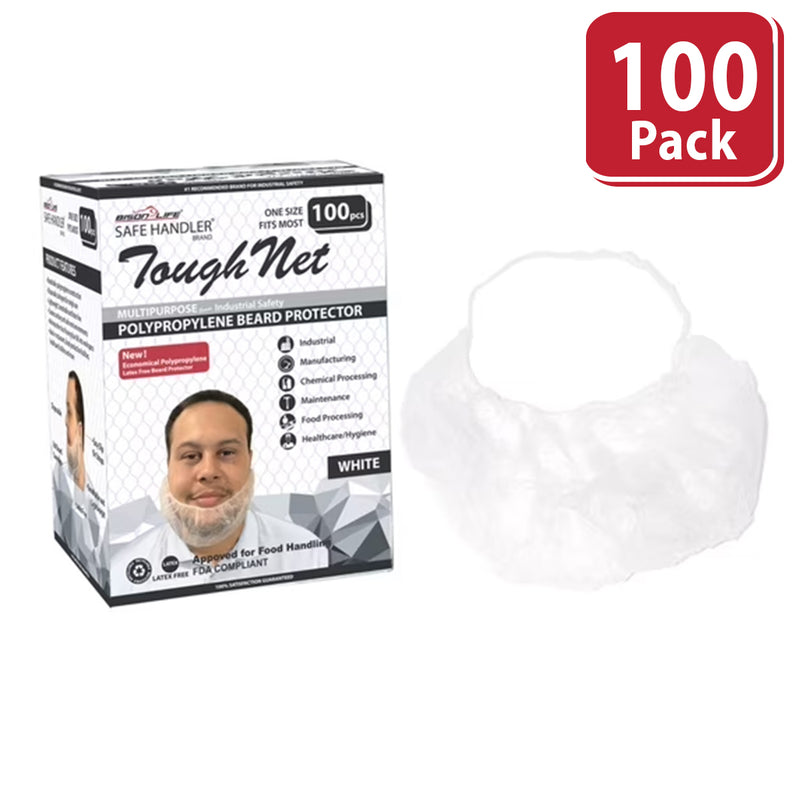 Bison Life 18" Disposable Beard Net – Breathable Polypropylene Cover for Food Service & Industry