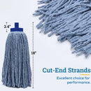 Kleen Handler Screw-on Wet Mop Replacement Head with Plastic Screw Head, Pack of 6