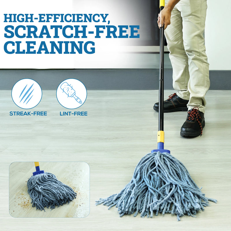Kleen Handler Screw-on Wet Mop Replacement Head with Plastic Screw Head, Pack of 6