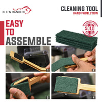 Bison Life EZ Scrub Slicer Cleaning Tool with 4 Replacement Pads, Blade & Deli Cleaner