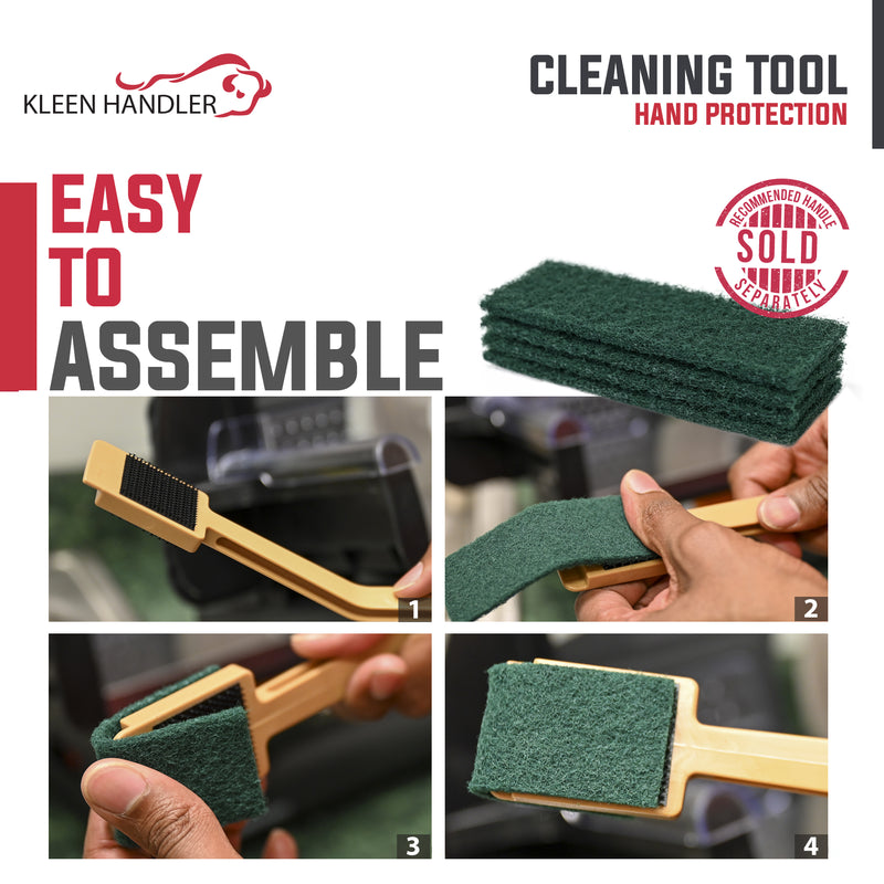 Bison Life EZ Scrub Slicer Cleaning Tool with 4 Replacement Pads, Blade & Deli Cleaner
