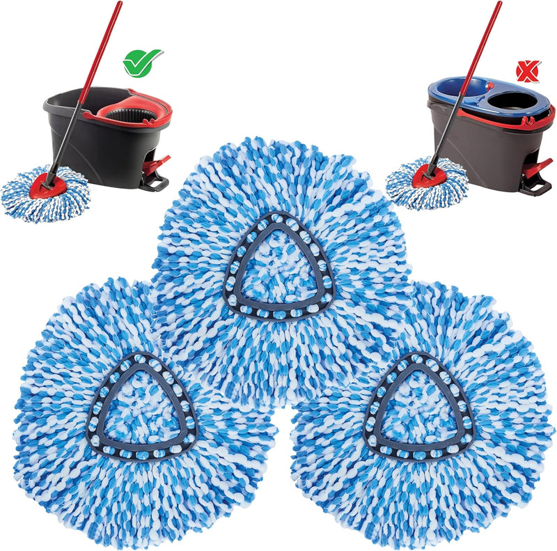 Microfiber Spin Mop Replacement Heads Compatible with O Ceda EasyWring 1 Tank System, Large