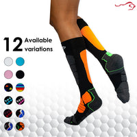 Bison Life Sports Pro Compression Socks for Men & Women – Breathable Knee High Support, Black