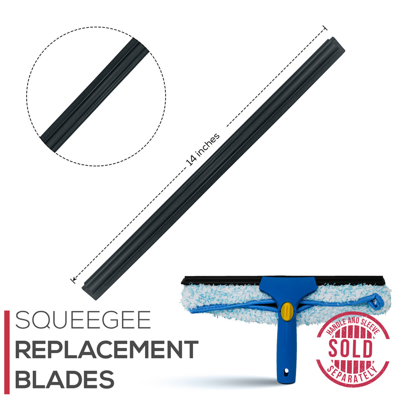 14” Professional Window Washing Squeegee Blades: Replacement Blades for Squeegee Cleaning Tools