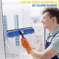 Bison Life 2-in-1 Window Squeegee & Glass Cleaner Combo – 12" Sleeves, 14" Blade, Comm/Residential