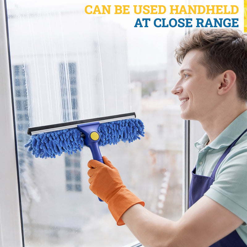 Bison Life 2-in-1 Window Squeegee & Glass Cleaner Combo – 12" Sleeves, 14" Blade, Comm/Residential
