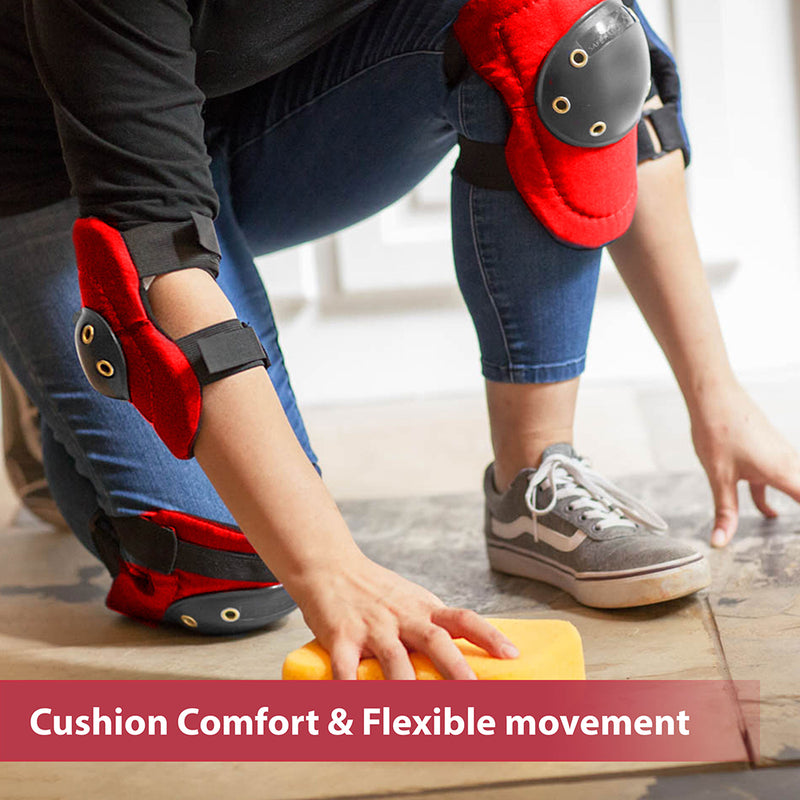 Tough Cap Knee Pads and Elbow Pads – Foam Padding Protective Gear with Adjustable Straps, Durable Comfort for Work, Gardening, Flooring, Cleaning, Skating & More