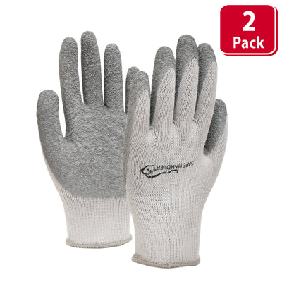 Ultra Stretch Crinkle Latex Coated Grip Work Gloves (2 Pairs)