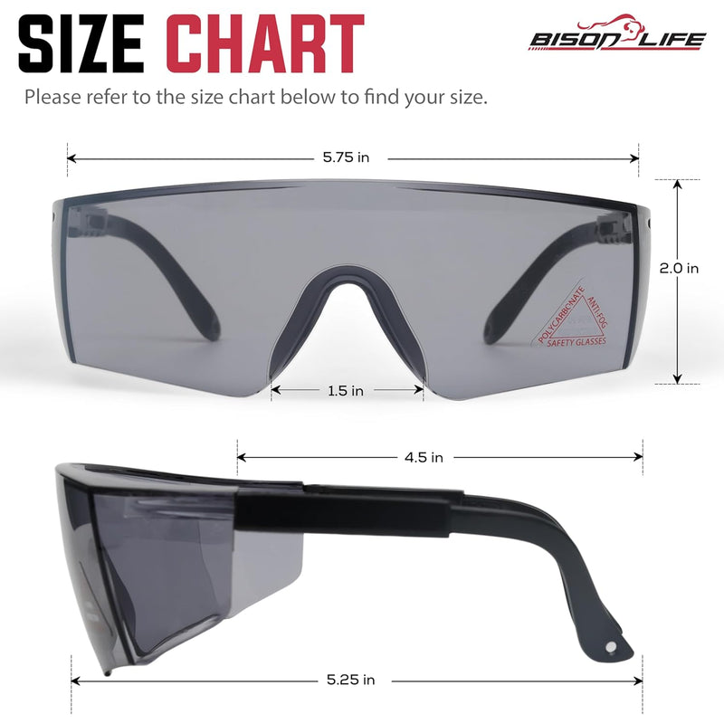 Boxer Black Temples Color Lens Safety Glasses, Anti-Scratch-Fog Lens