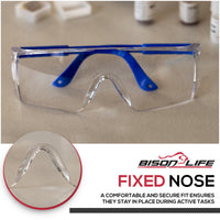 Bison Life Boxer Wraparound Safety Glasses with Side Shield Protection, ANSI Z87.1