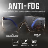 Bison Life Boxer Wraparound Safety Glasses with Side Shield Protection, ANSI Z87.1