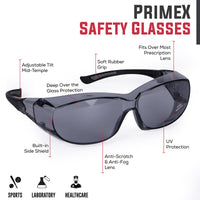 Bison Life PrimeX Color Lens Black Temple Safety Glasses, ANSI Z87.1