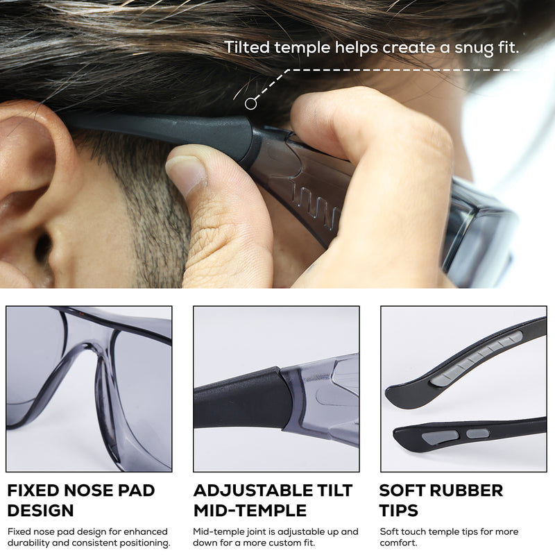 Bison Life PrimeX Color Lens Black Temple Safety Glasses, ANSI Z87.1