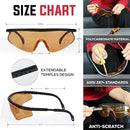 Simone Fully Adjustable Temple Safety Glasses, Anti Scratch-Fog Lens