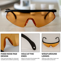 Bison Life Simone Protective Safety Glasses with Adjustable Temple, Anti-Fog, ANSI Z87.1