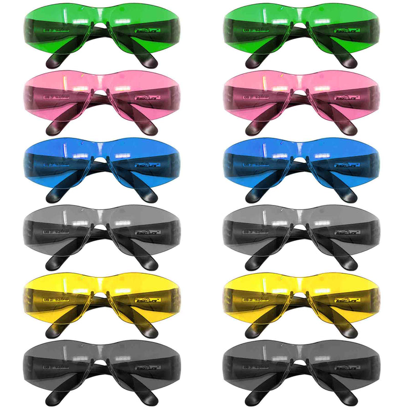 Keystone Color Lens Black Temple Safety Glasses, High Impact Lens