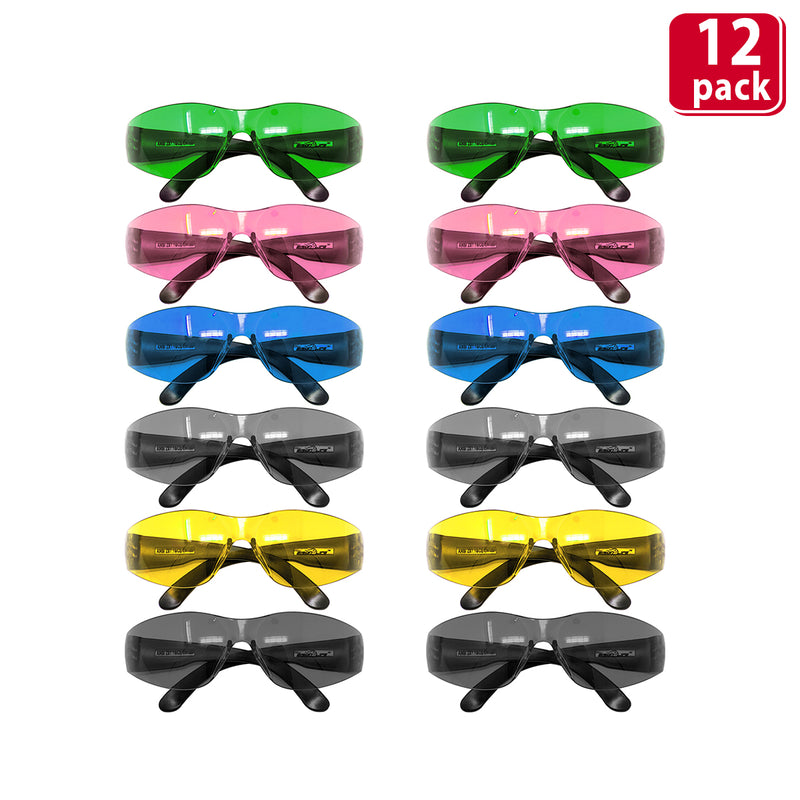 Bison Life Keystone Wraparound Color Lens Black Temple Safety Glasses, ANSI Z87.1