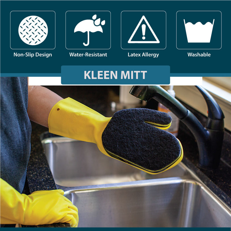 Bison Life Green Kleen Mitt – Medium Grade Left-Hand Scouring Glove, Reusable Scrub Pad