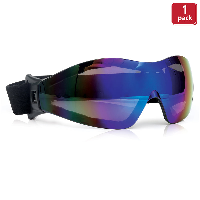 Bison Life Mirage Safety Goggles with Black Adjustable Headband & UV Protection ,ANSI Z87.1