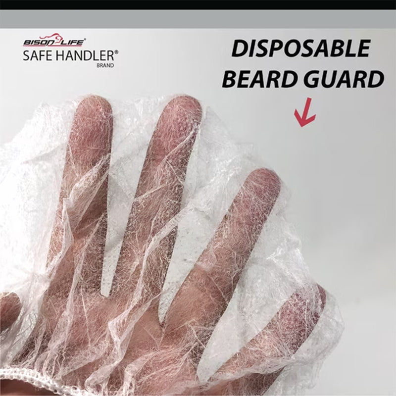 Bison Life 18" Disposable Beard Net – Breathable Polypropylene Cover for Food Service & Industry