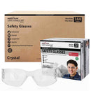 Crystal Clear Lens Clear Temple Safety Glasses, Impact Resistant Lens