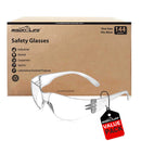 Kristal Clear Lens Clear Temple Safety Glasses, Impact Resistant Lens