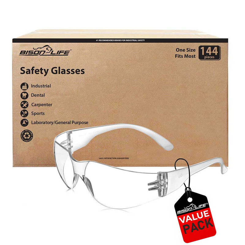 Kristal Clear Lens Clear Temple Safety Glasses, Impact Resistant Lens