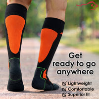 Bison Life Sports Pro Compression Socks for Men & Women – Breathable Knee High Support, Black