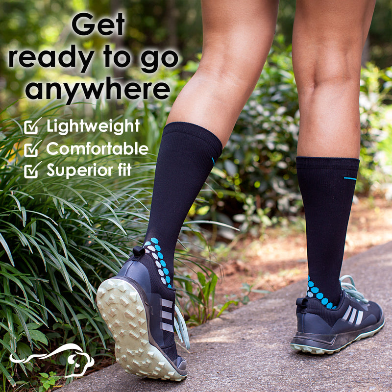 Bison Life Spec X Sports Compression Socks for Women – Breathable Knee High Support Socks