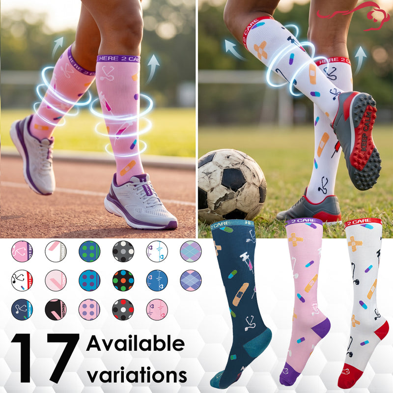 Bison Life Here2Care Compression Socks – Knee High Support for Swelling & Recovery