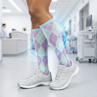 Bison Life Argyle Compression Socks, Anti-Fatigue Odor & Moisture Resistant, Men & Women